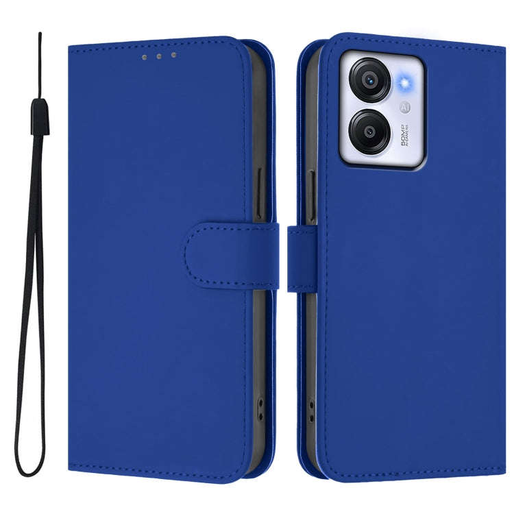 For Blackview Oscal Modern 8 / Color 8 Skin Feel Solid Color Leather Phone Case with Lanyard(Dark...