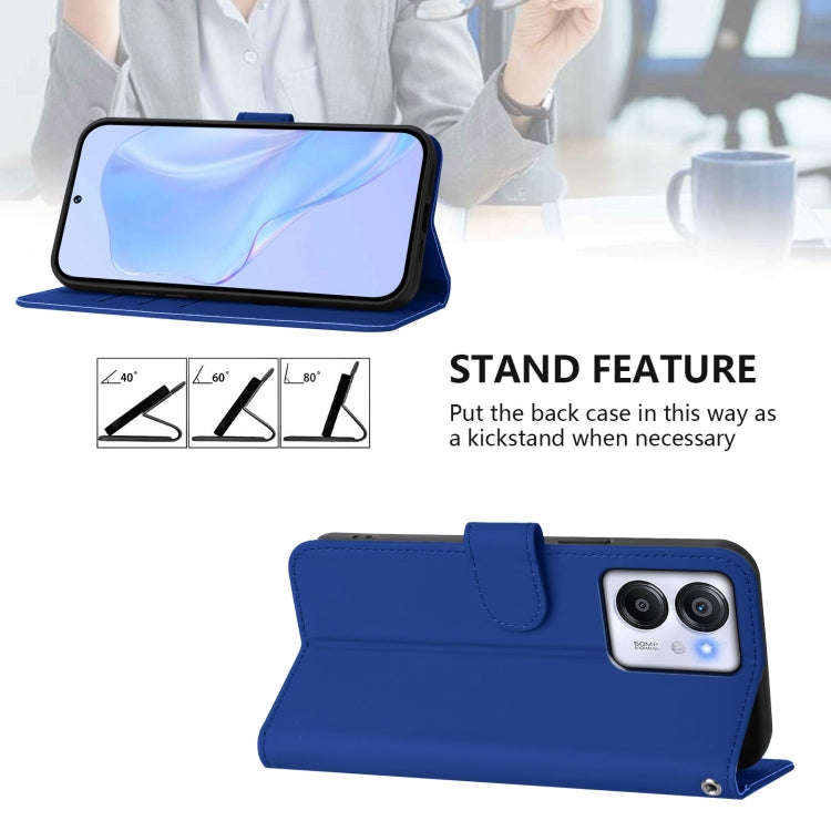 For Blackview Oscal Modern 8 / Color 8 Skin Feel Solid Color Leather Phone Case with Lanyard(Dark...