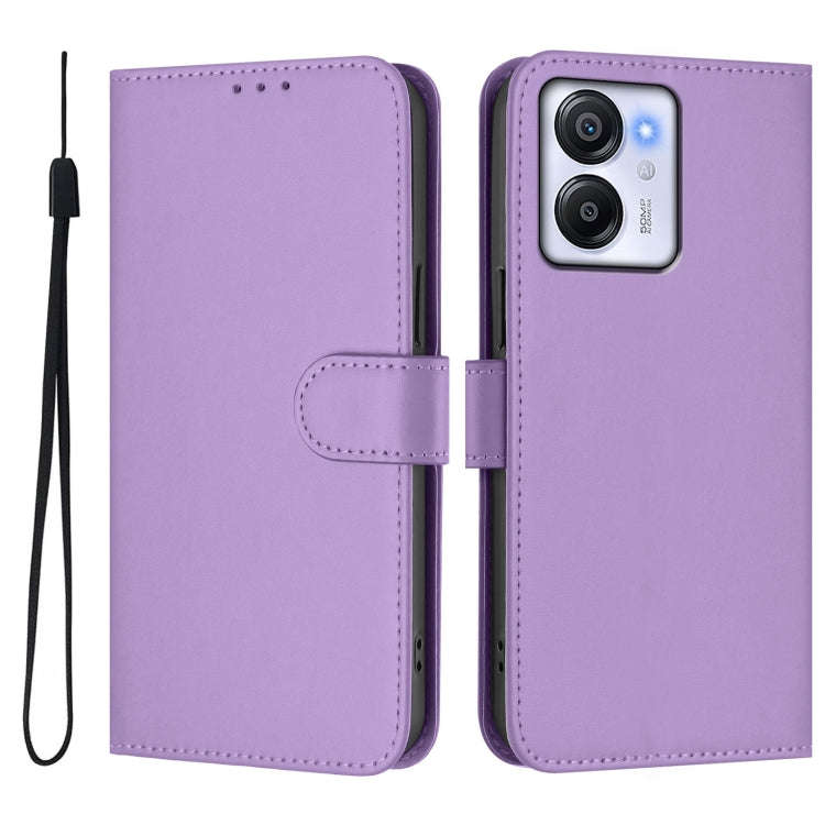 For Blackview Oscal Modern 8 / Color 8 Skin Feel Solid Color Leather Phone Case with Lanyard(Lave...