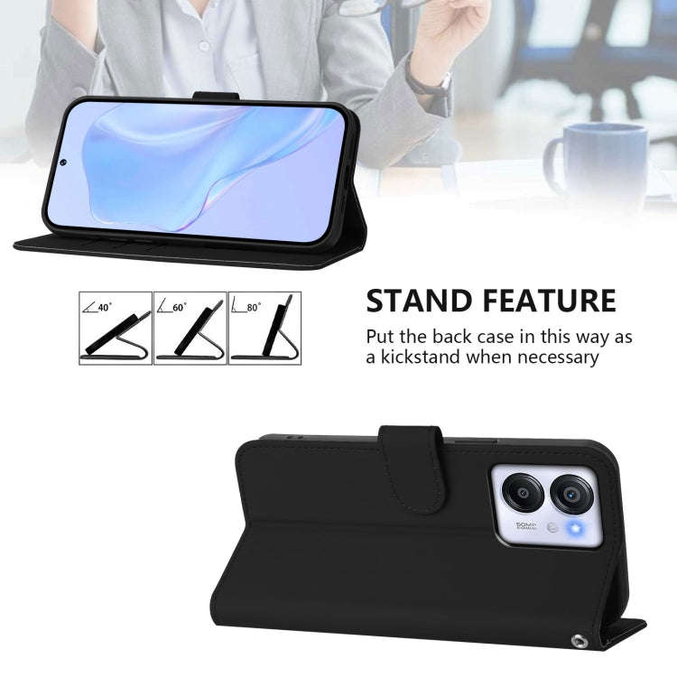 For Blackview Oscal Modern 8 / Color 8 Skin Feel Solid Color Leather Phone Case with Lanyard(Black)