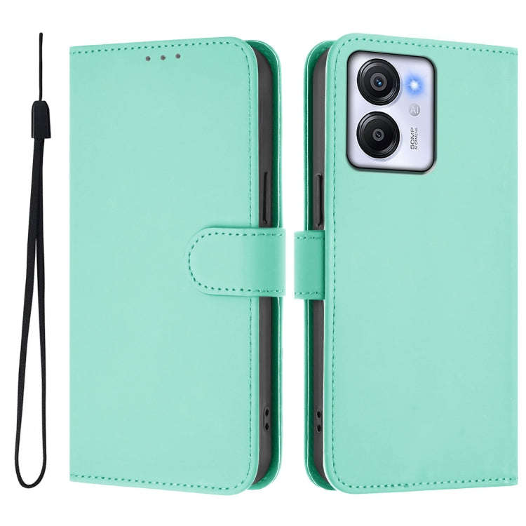 For Blackview Oscal Modern 8 / Color 8 Skin Feel Solid Color Leather Phone Case with Lanyard(Mint...