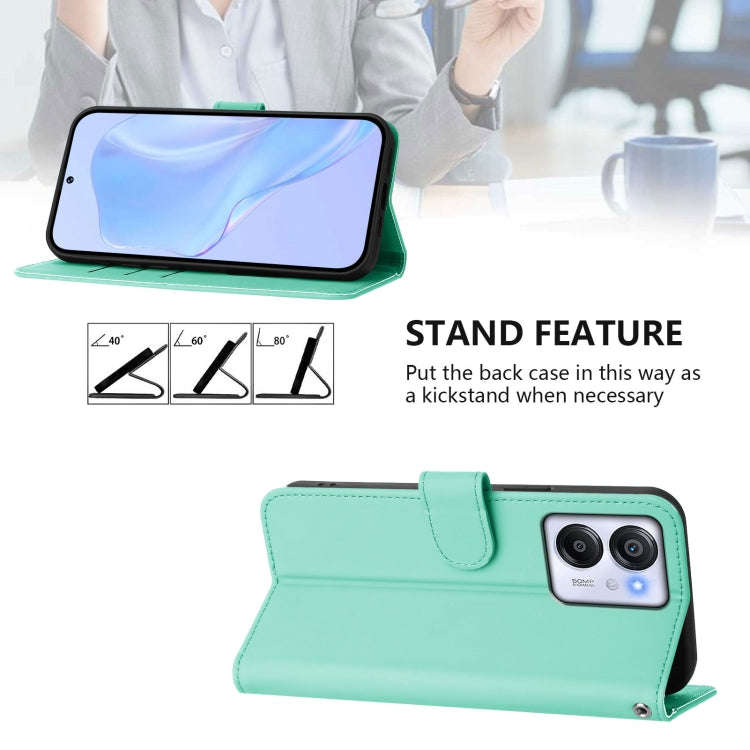 For Blackview Oscal Modern 8 / Color 8 Skin Feel Solid Color Leather Phone Case with Lanyard(Mint...