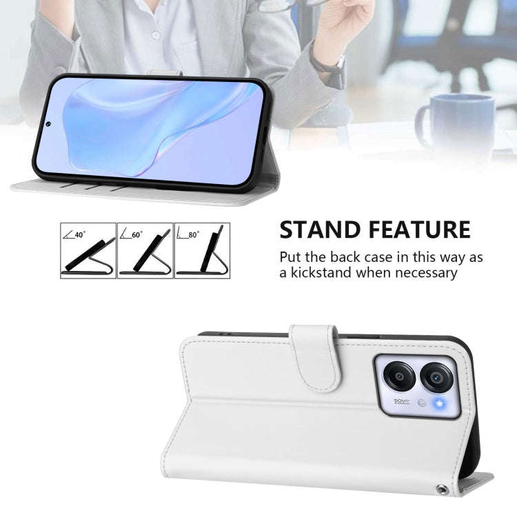 For Blackview Oscal Modern 8 / Color 8 Skin Feel Solid Color Leather Phone Case with Lanyard(White)