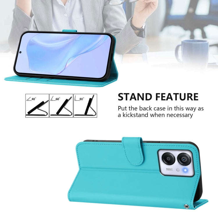 For Blackview Oscal Modern 8 / Color 8 Skin Feel Solid Color Leather Phone Case with Lanyard(Lake...