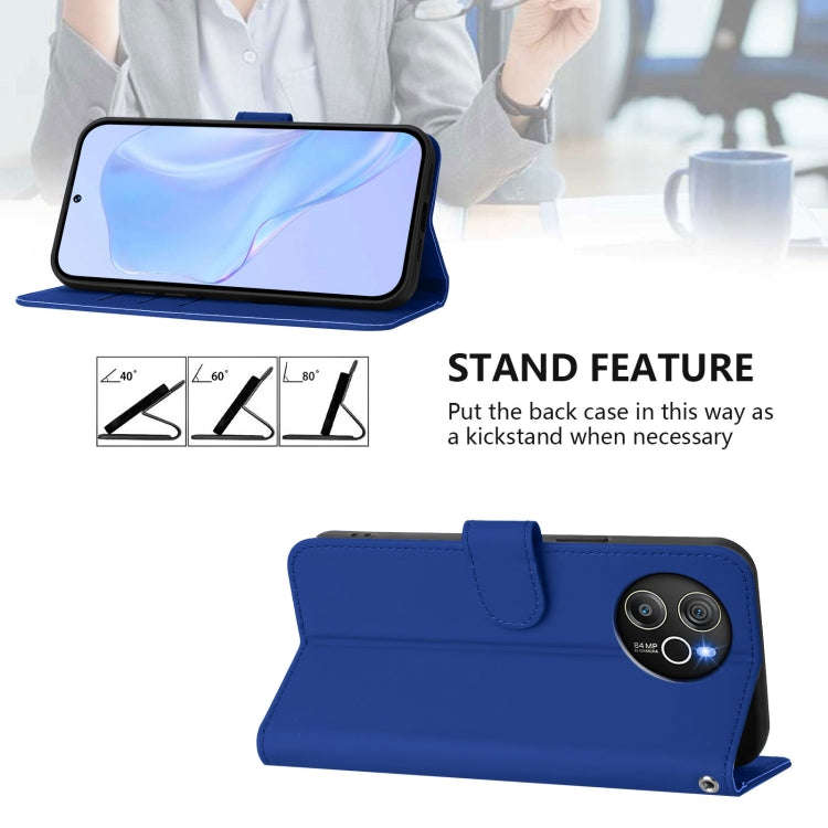 For Blackview Shark 8 / Oscal Tiger 12 Skin Feel Solid Color Leather Phone Case with Lanyard(Dark...