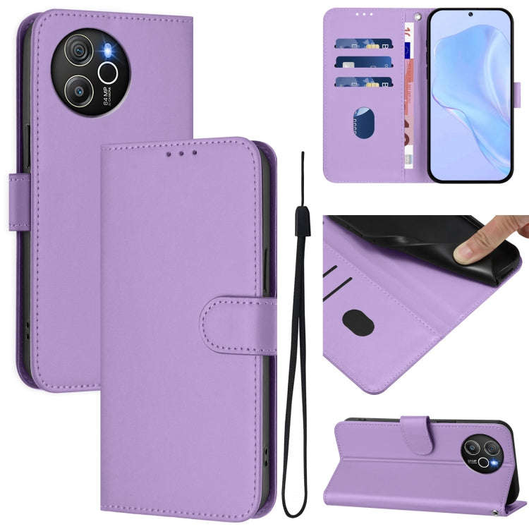 For Blackview Shark 8 / Oscal Tiger 12 Skin Feel Solid Color Leather Phone Case with Lanyard(Lave...
