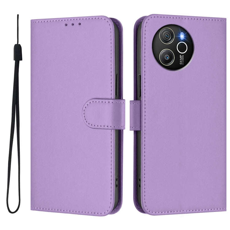 For Blackview Shark 8 / Oscal Tiger 12 Skin Feel Solid Color Leather Phone Case with Lanyard(Lave...
