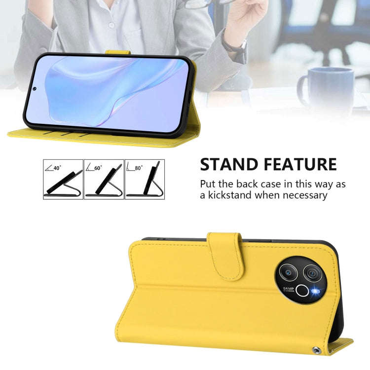 For Blackview Shark 8 / Oscal Tiger 12 Skin Feel Solid Color Leather Phone Case with Lanyard(Lemo...