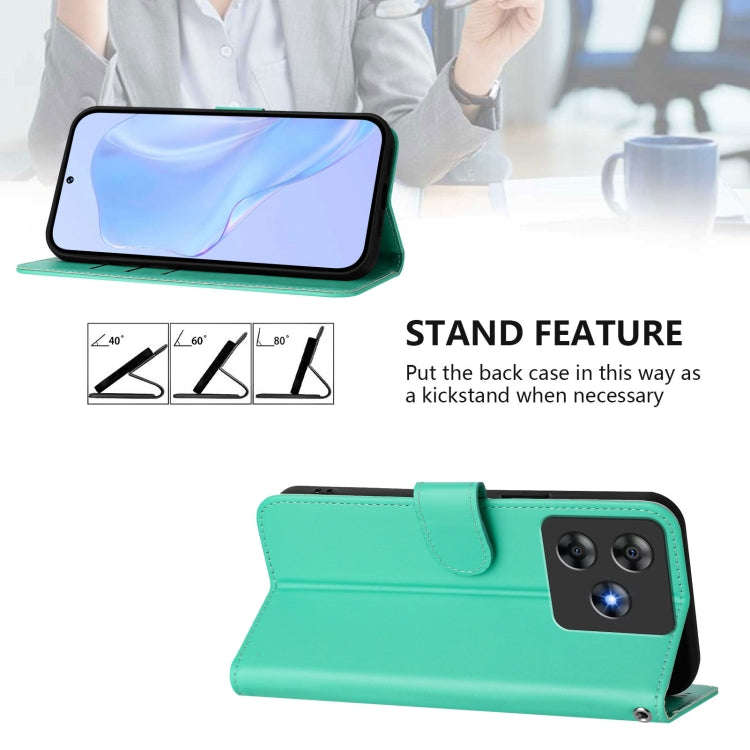 For Blackview Wave 8C Skin Feel Solid Color Leather Phone Case with Lanyard(Green)