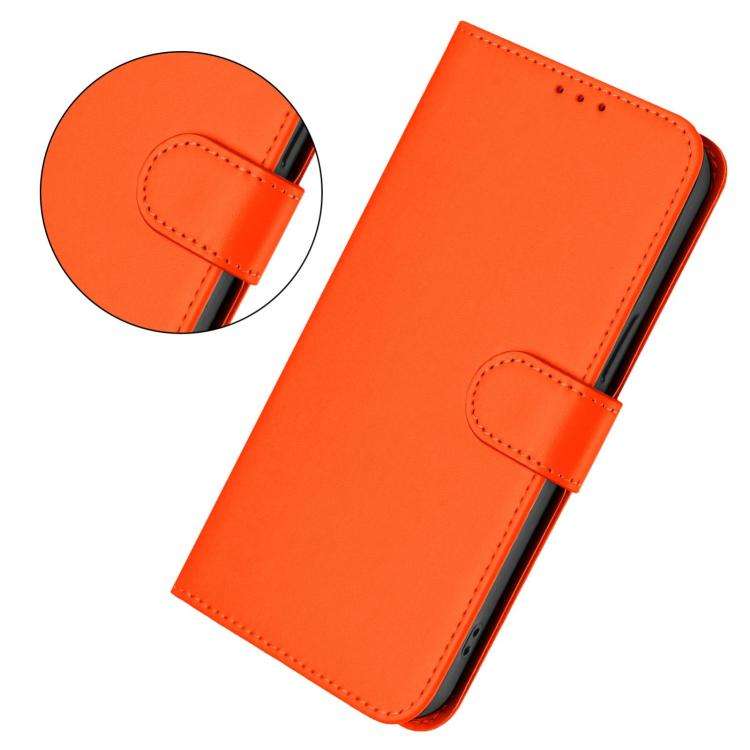 For Blackview Wave 7C Skin Feel Solid Color Leather Phone Case with Lanyard(Orange)