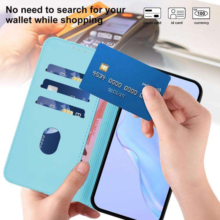 For Blackview Wave 7C Skin Feel Solid Color Leather Phone Case with Lanyard(Sky Blue)