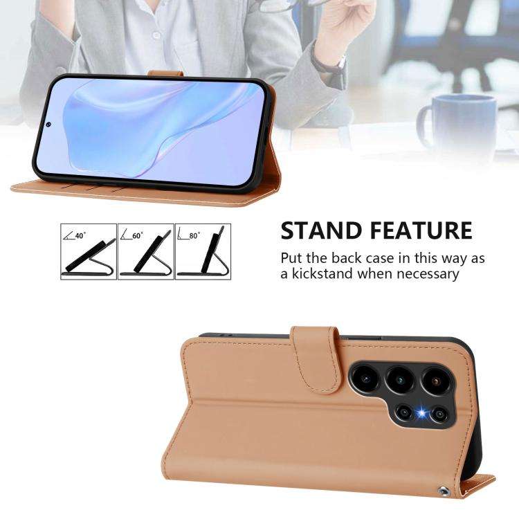 For Blackview Wave 10 Skin Feel Solid Color Leather Phone Case with Lanyard(Nude)