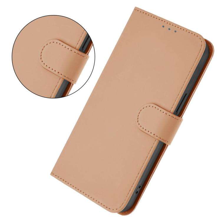 For Blackview Wave 10 Skin Feel Solid Color Leather Phone Case with Lanyard(Nude)