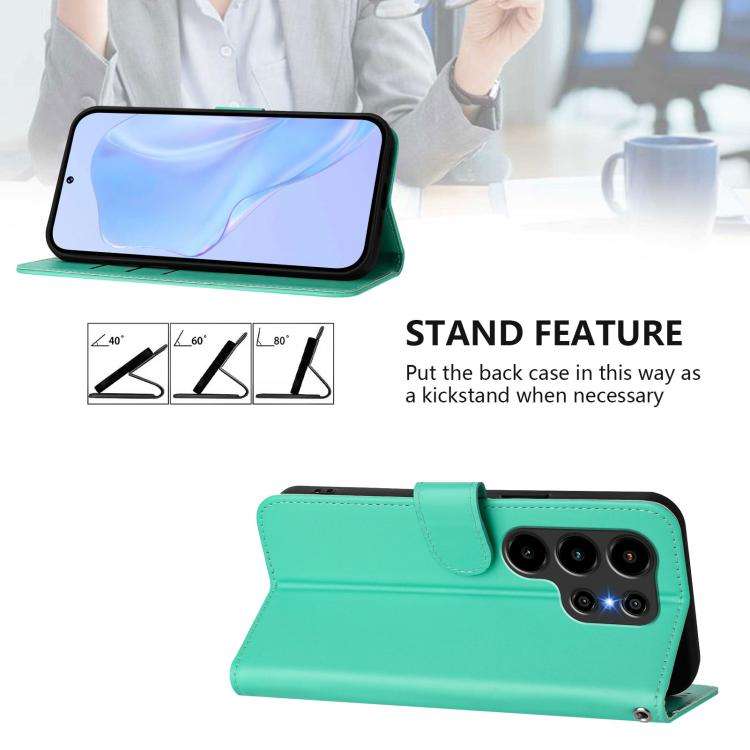 For Blackview Wave 10 Skin Feel Solid Color Leather Phone Case with Lanyard(Green)