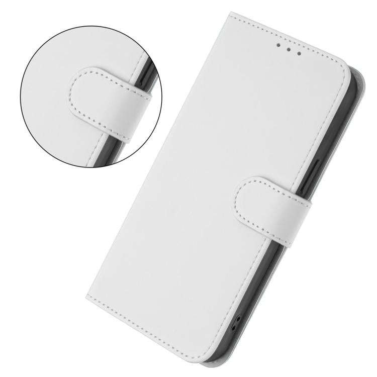For Blackview Wave 10 Skin Feel Solid Color Leather Phone Case with Lanyard(White)