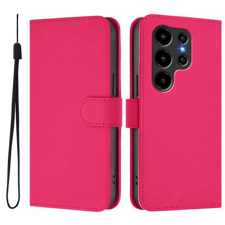 For Blackview Wave 10 Skin Feel Solid Color Leather Phone Case with Lanyard(Rose Red)