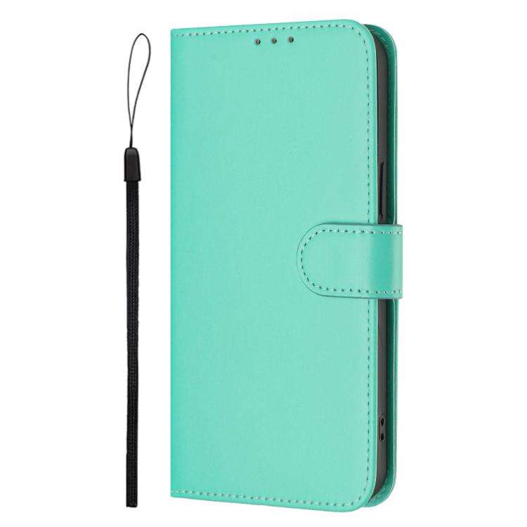 For Oukitel C59 / C59 Pro Skin Feel Solid Color Leather Phone Case with Lanyard(Green)