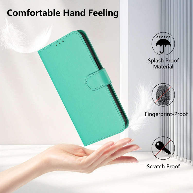 For Ulefone Note 17 Pro Skin Feel Solid Color Leather Phone Case with Lanyard(Green)