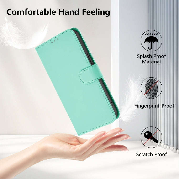 For Ulefone Note 17 Pro Skin Feel Solid Color Leather Phone Case with Lanyard(Mint Green)