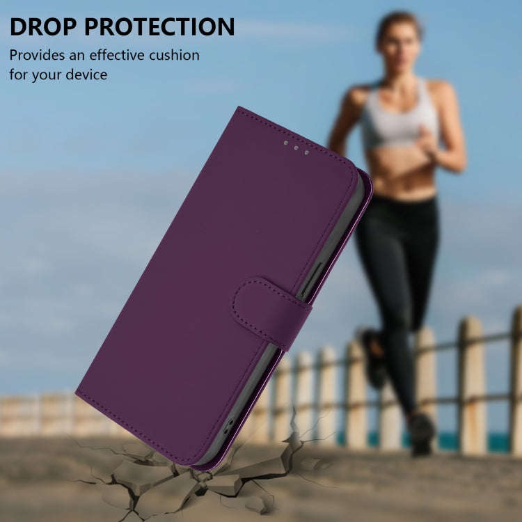 For Ulefone Note 17 Pro Skin Feel Solid Color Leather Phone Case with Lanyard(Violet)