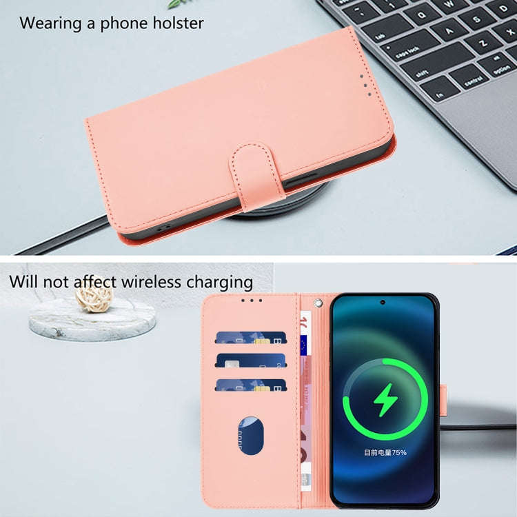 For Ulefone Note 18 Ultra Skin Feel Solid Color Leather Phone Case with Lanyard(Pink)