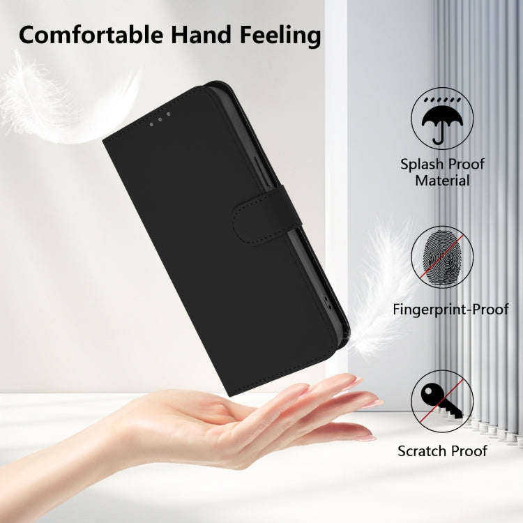 For Ulefone Note 18 Ultra Skin Feel Solid Color Leather Phone Case with Lanyard(Black)