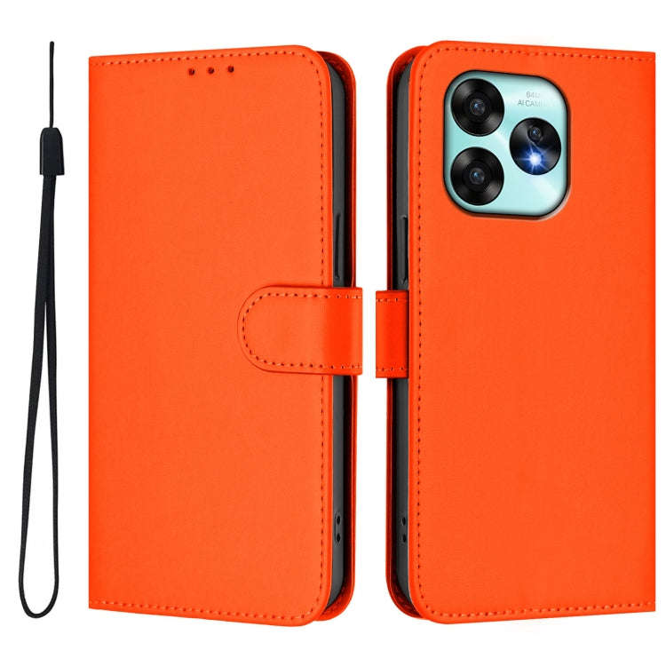 For Umidigi A15 / A15C / A15T Skin Feel Solid Color Leather Phone Case with Lanyard(Orange)