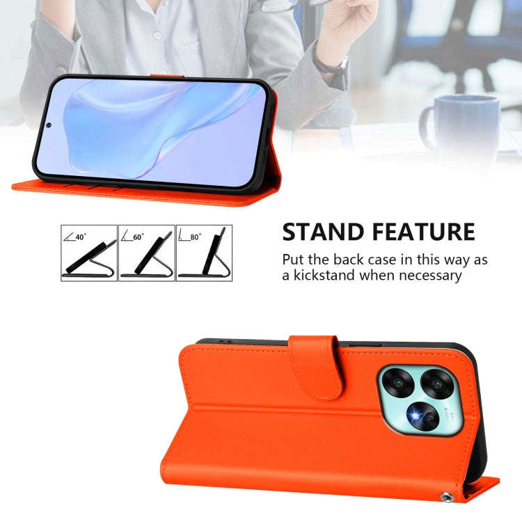 For Umidigi A15 / A15C / A15T Skin Feel Solid Color Leather Phone Case with Lanyard(Orange)