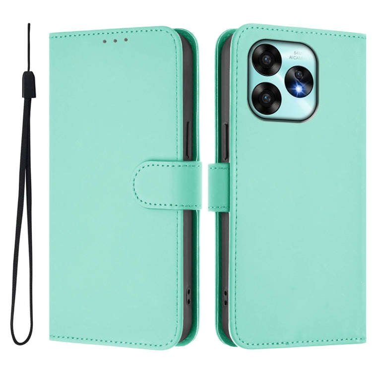For Umidigi A15 / A15C / A15T Skin Feel Solid Color Leather Phone Case with Lanyard(Mint Green)