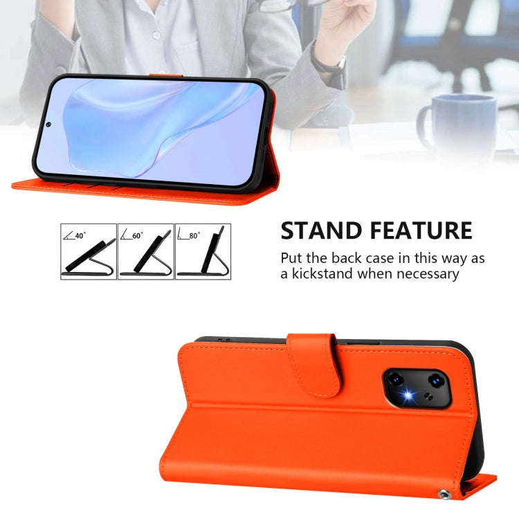 For Umidigi Bison X20 Skin Feel Solid Color Leather Phone Case with Lanyard(Orange)