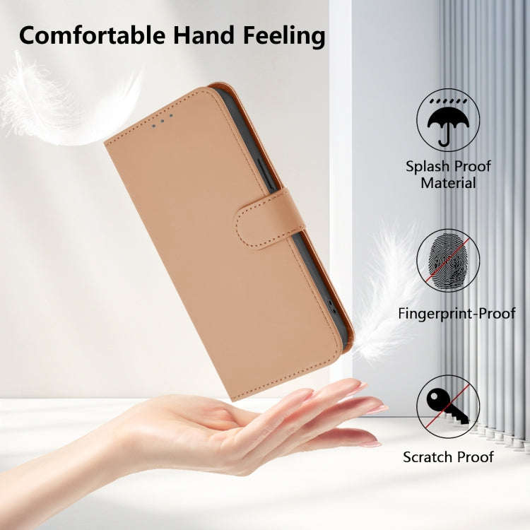 For Umidigi G9 5G Skin Feel Solid Color Leather Phone Case with Lanyard(Nude)
