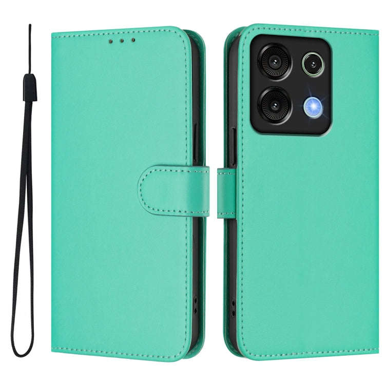 For Umidigi G9 5G Skin Feel Solid Color Leather Phone Case with Lanyard(Green)