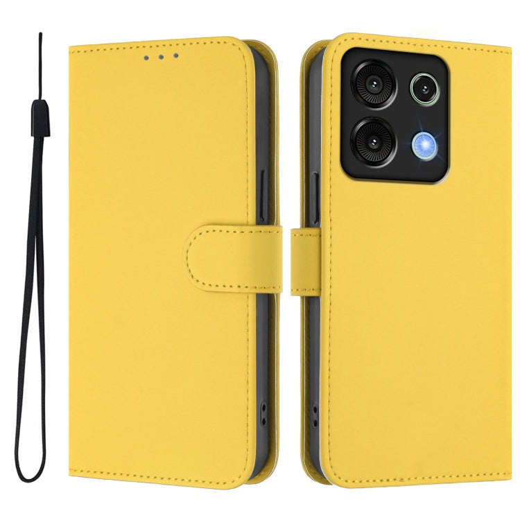 For Umidigi G9 5G Skin Feel Solid Color Leather Phone Case with Lanyard(Lemon Yellow)