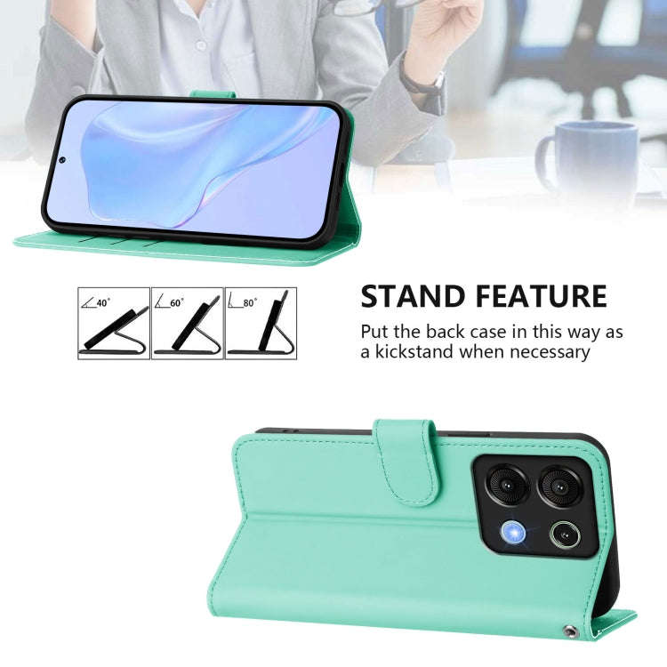 For Umidigi G9 5G Skin Feel Solid Color Leather Phone Case with Lanyard(Mint Green)