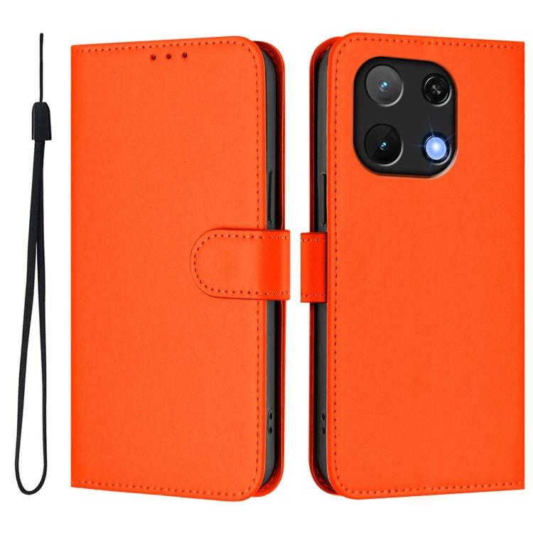 For Umidigi Note 90 Skin Feel Solid Color Leather Phone Case with Lanyard(Orange)