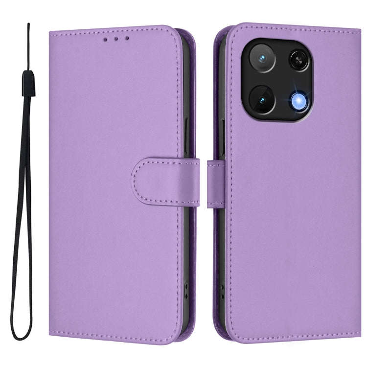 For Umidigi Note 90 Skin Feel Solid Color Leather Phone Case with Lanyard(Lavender Purple)