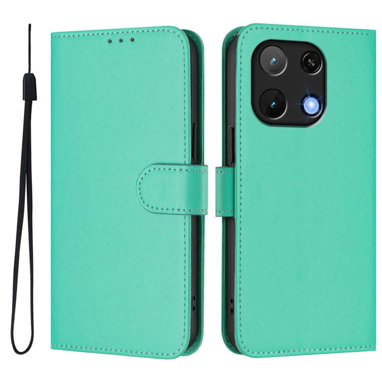 For Umidigi Note 90 Skin Feel Solid Color Leather Phone Case with Lanyard(Green)