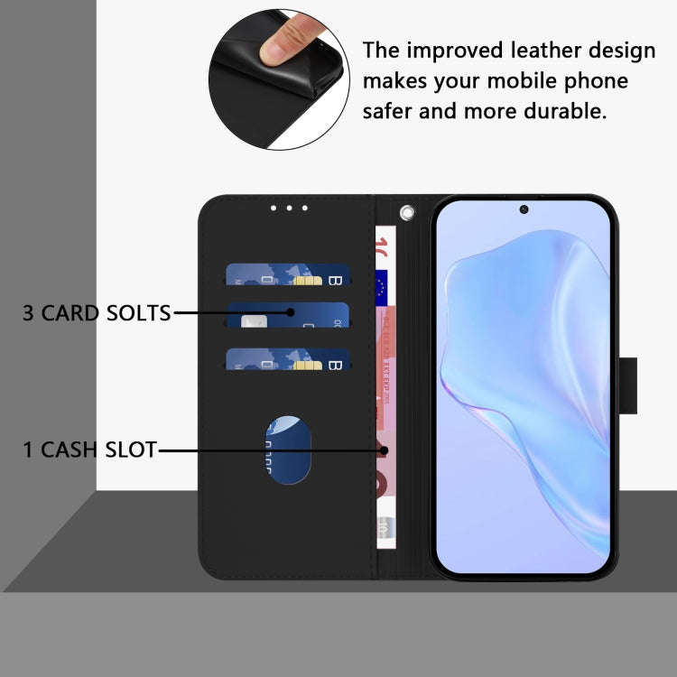 For Umidigi Note 90 Skin Feel Solid Color Leather Phone Case with Lanyard(Black)
