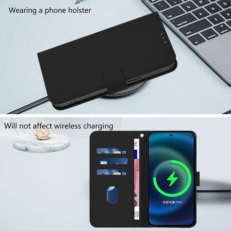 For Umidigi Note 90 Skin Feel Solid Color Leather Phone Case with Lanyard(Black)