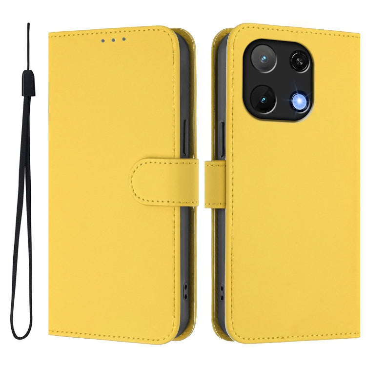 For Umidigi Note 90 Skin Feel Solid Color Leather Phone Case with Lanyard(Lemon Yellow)