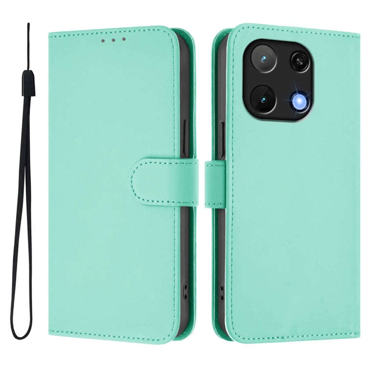 For Umidigi Note 90 Skin Feel Solid Color Leather Phone Case with Lanyard(Mint Green)
