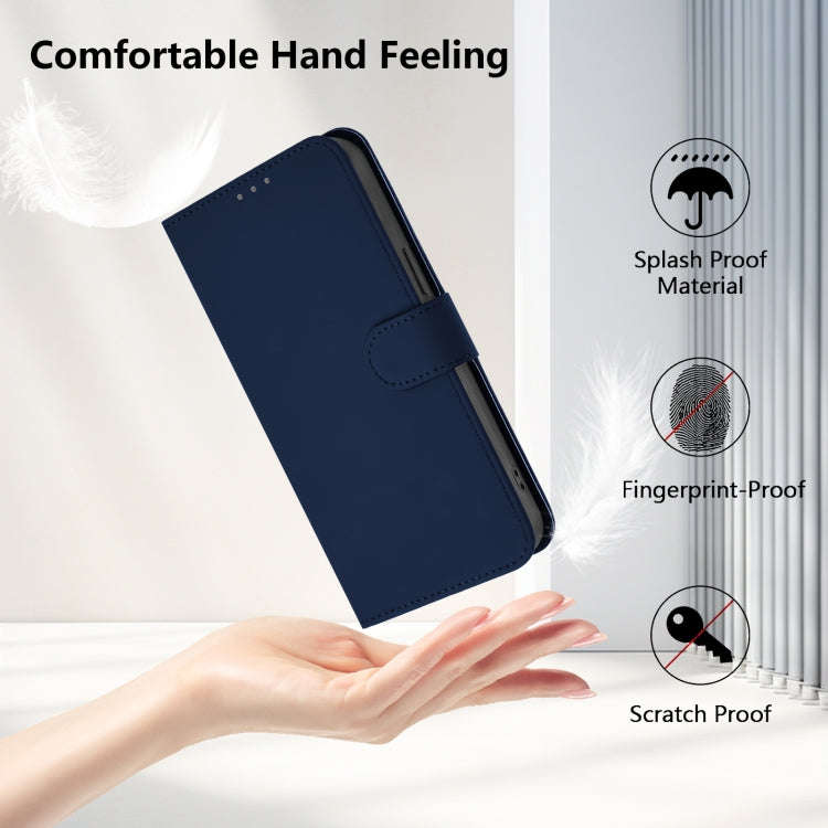 For Umidigi Note 90 Skin Feel Solid Color Leather Phone Case with Lanyard(Navy Blue)