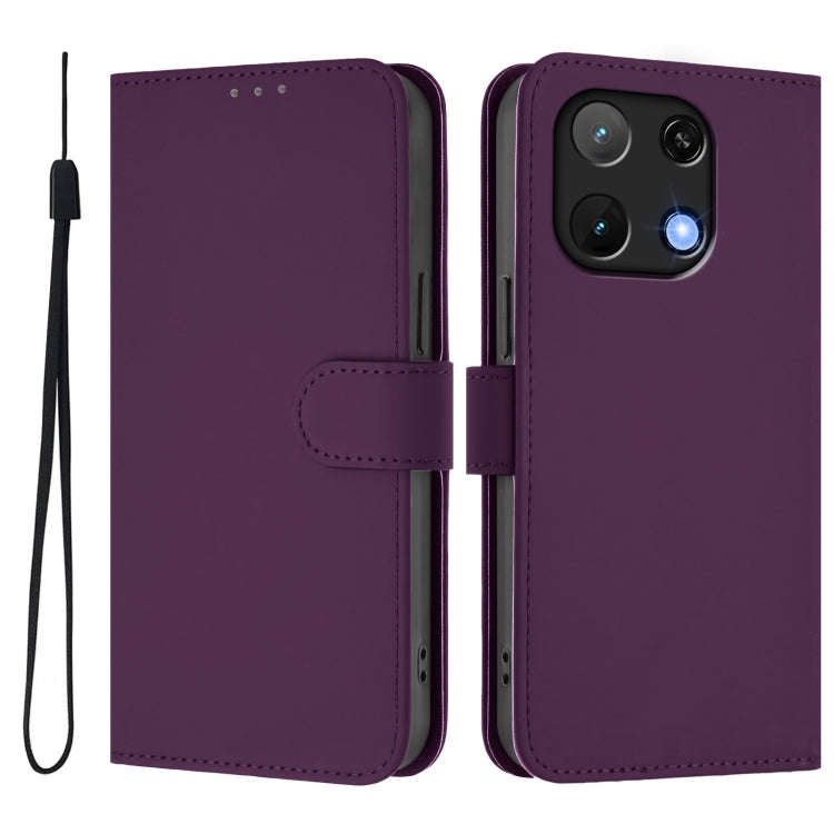 For Umidigi Note 90 Skin Feel Solid Color Leather Phone Case with Lanyard(Violet)