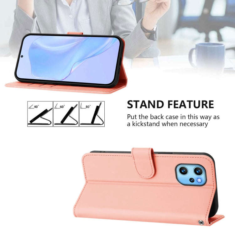 For Umidigi Power 7 Max Skin Feel Solid Color Leather Phone Case with Lanyard(Pink)