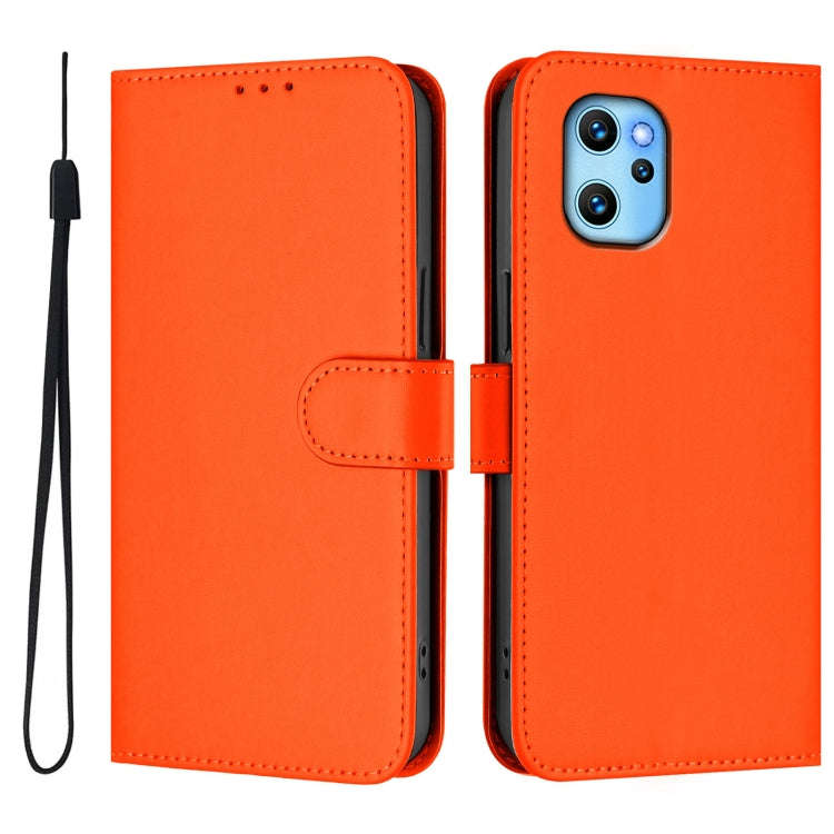 For Umidigi Power 7 Max Skin Feel Solid Color Leather Phone Case with Lanyard(Orange)