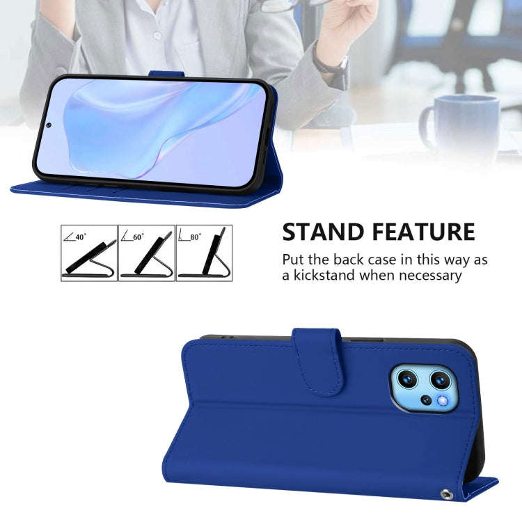 For Umidigi Power 7 Max Skin Feel Solid Color Leather Phone Case with Lanyard(Dark Blue)