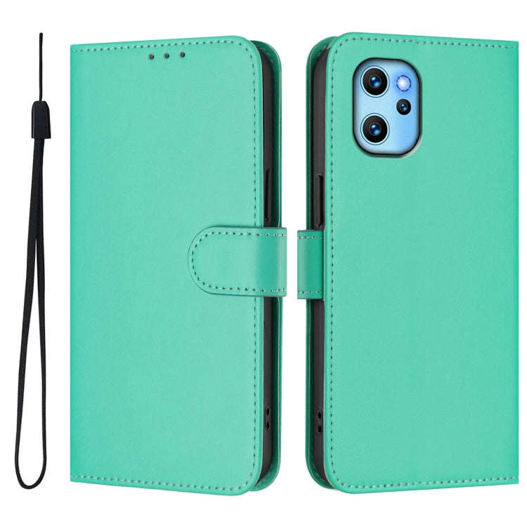 For Umidigi Power 7 Max Skin Feel Solid Color Leather Phone Case with Lanyard(Green)