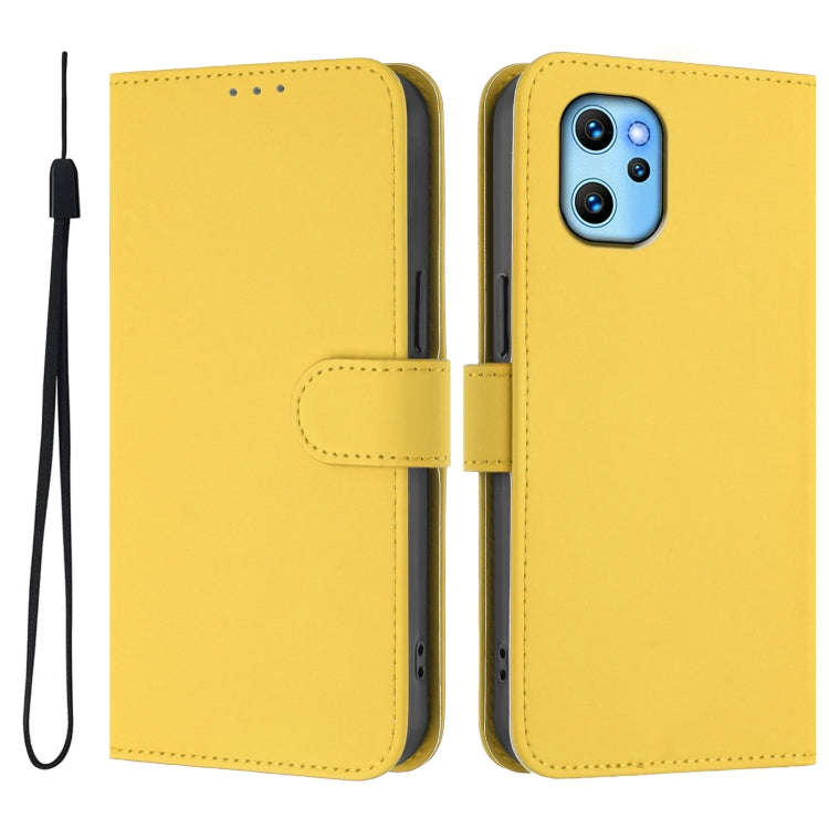 For Umidigi Power 7 Max Skin Feel Solid Color Leather Phone Case with Lanyard(Lemon Yellow)