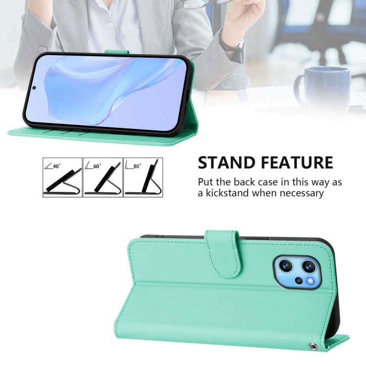 For Umidigi Power 7 Max Skin Feel Solid Color Leather Phone Case with Lanyard(Mint Green)