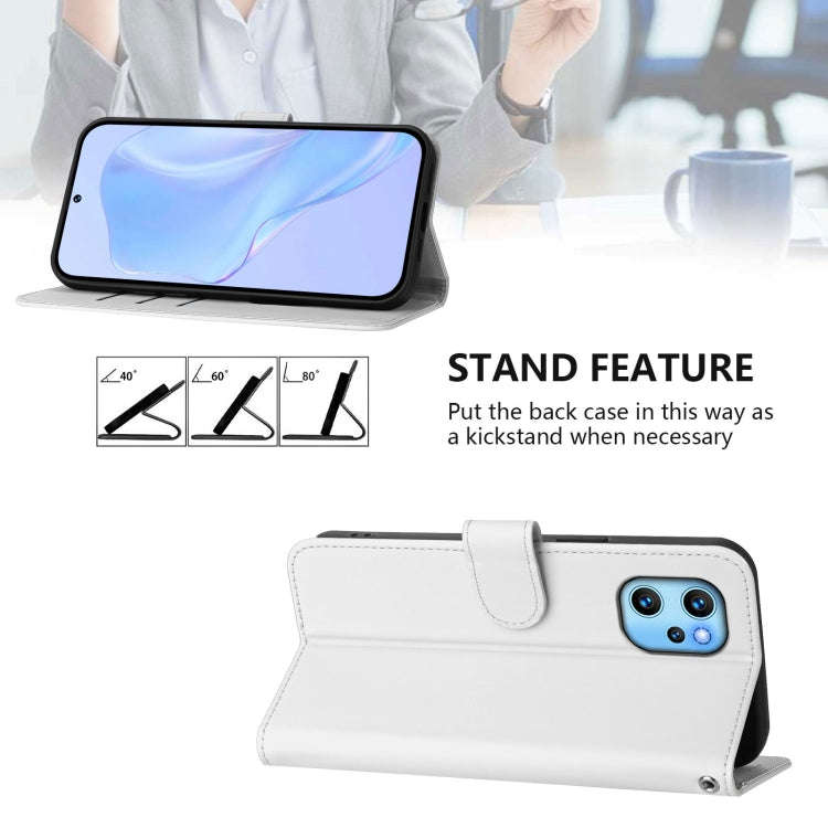 For Umidigi Power 7 Max Skin Feel Solid Color Leather Phone Case with Lanyard(White)